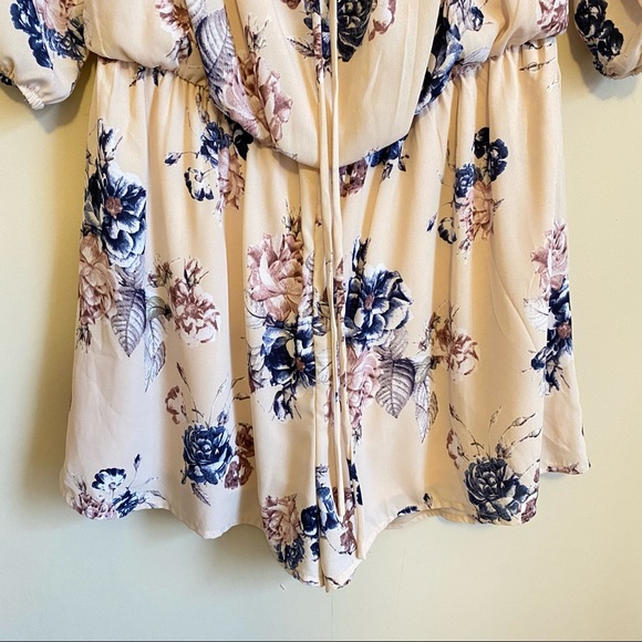 Papaya Floral Off the Shoulder Romper M - Picture 3 of 6